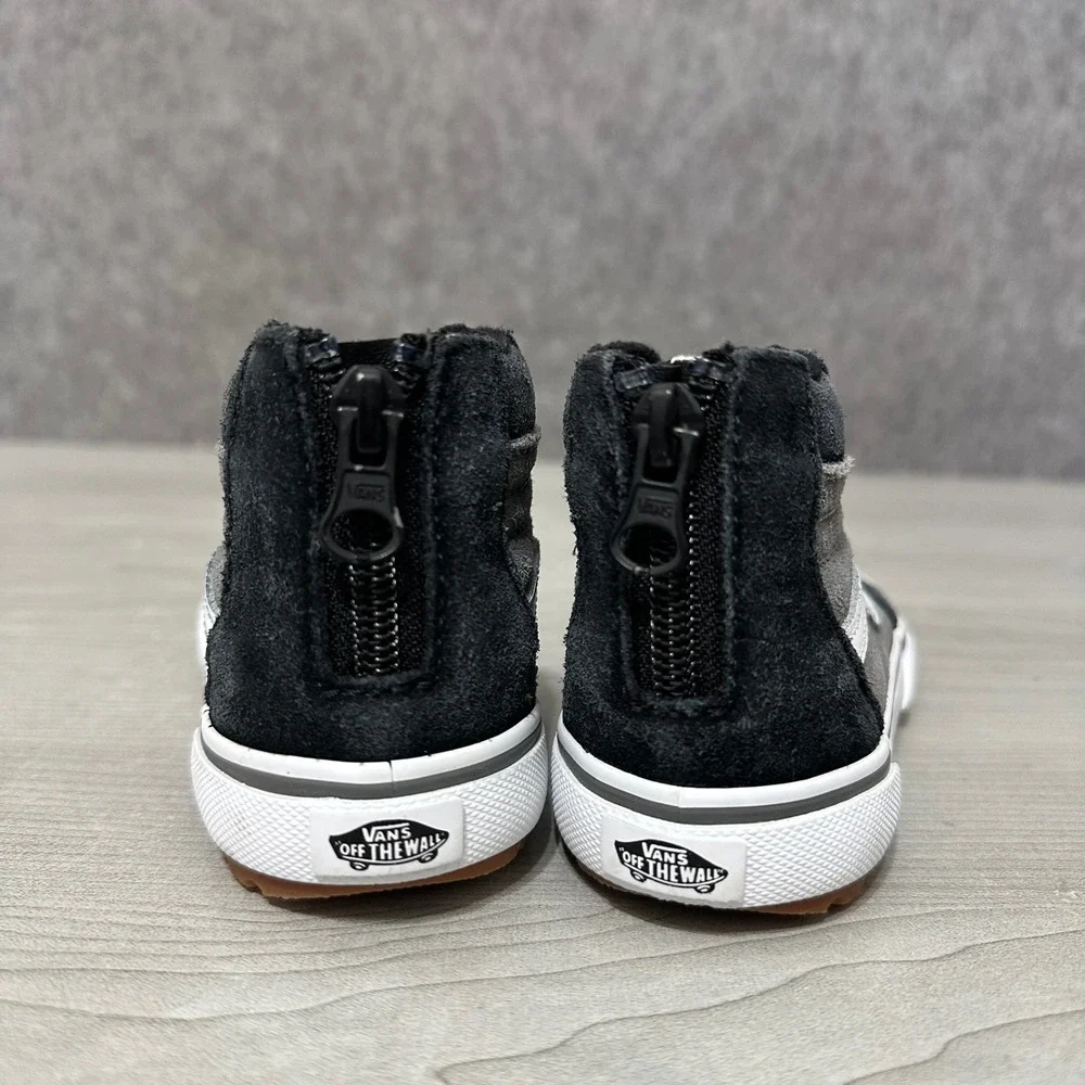 Vans Sk8-Hi Zip MTE Toddler 8.5 Black Grey Cold Weather Suede High Top‎